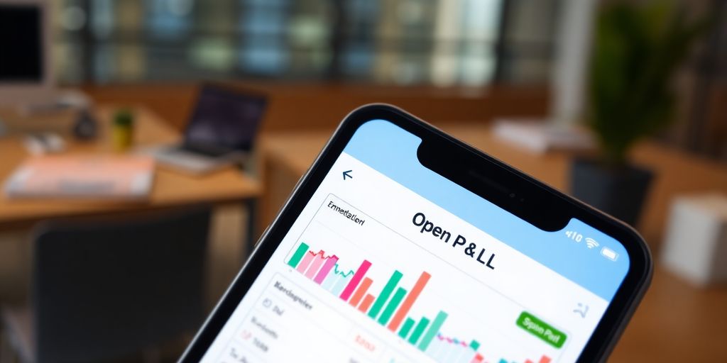 Smartphone displaying Webull app's Open P&L feature.