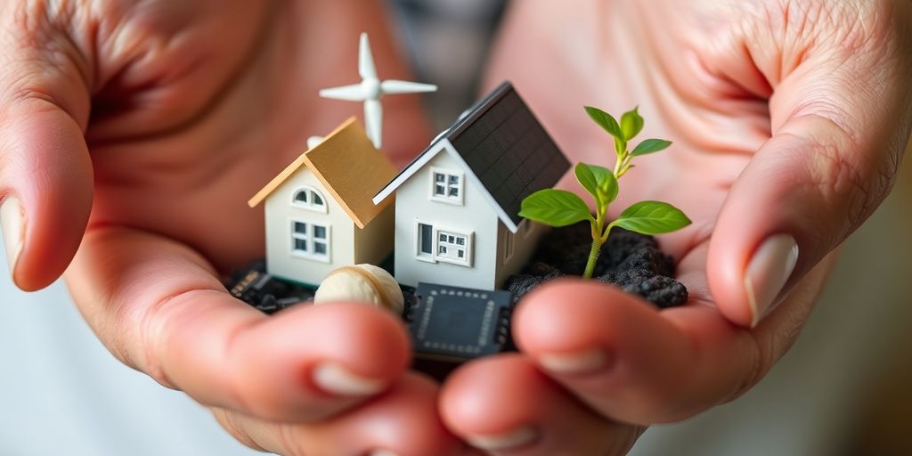 Diverse investments growing in hands.