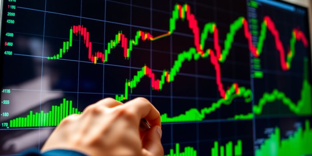 Financial dashboard displaying market data and stock charts.