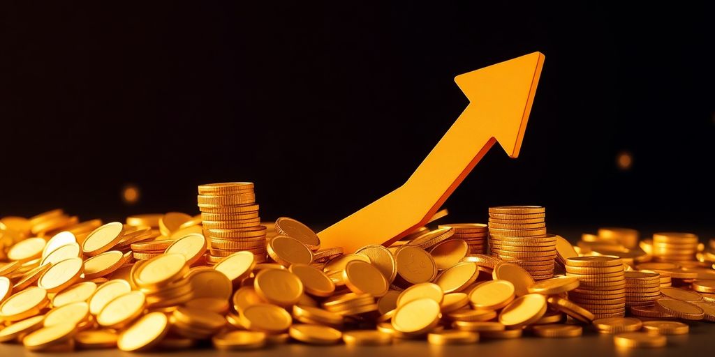 Stock market growth and investment concept.
