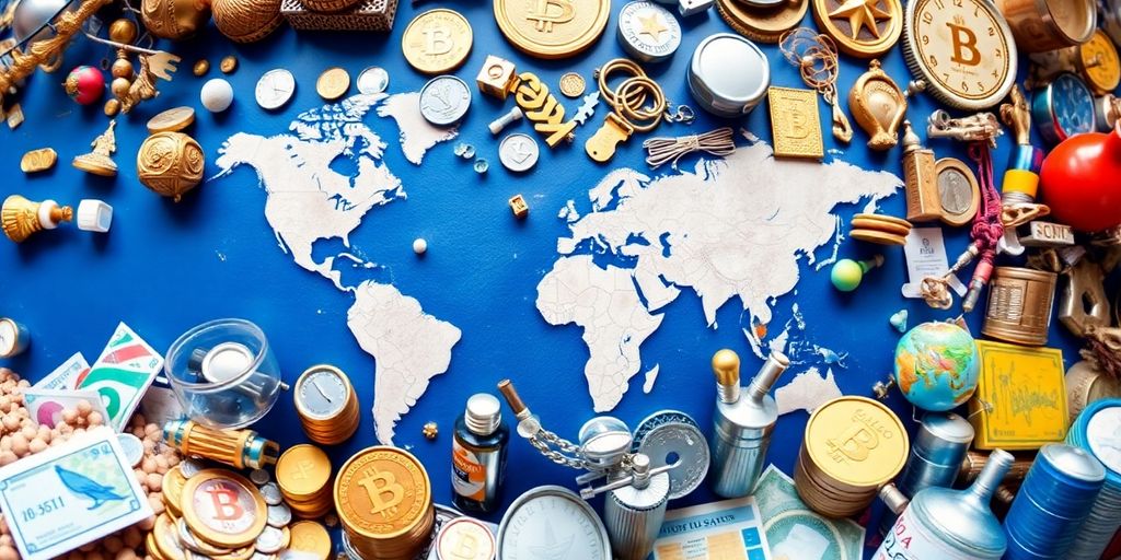 Diverse investment assets including real estate and commodities.