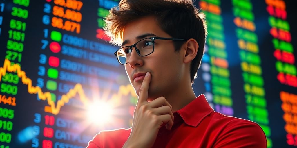 Person learning about the stock market